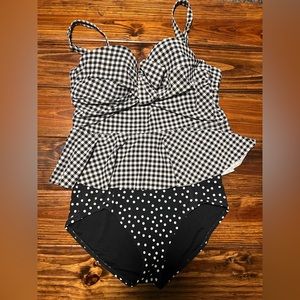Torrid/Adore Me Mixed Pattern Tankini Swimsuit